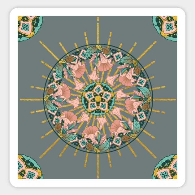 Angel's Trumpet Mandala Sticker by Pamelandia